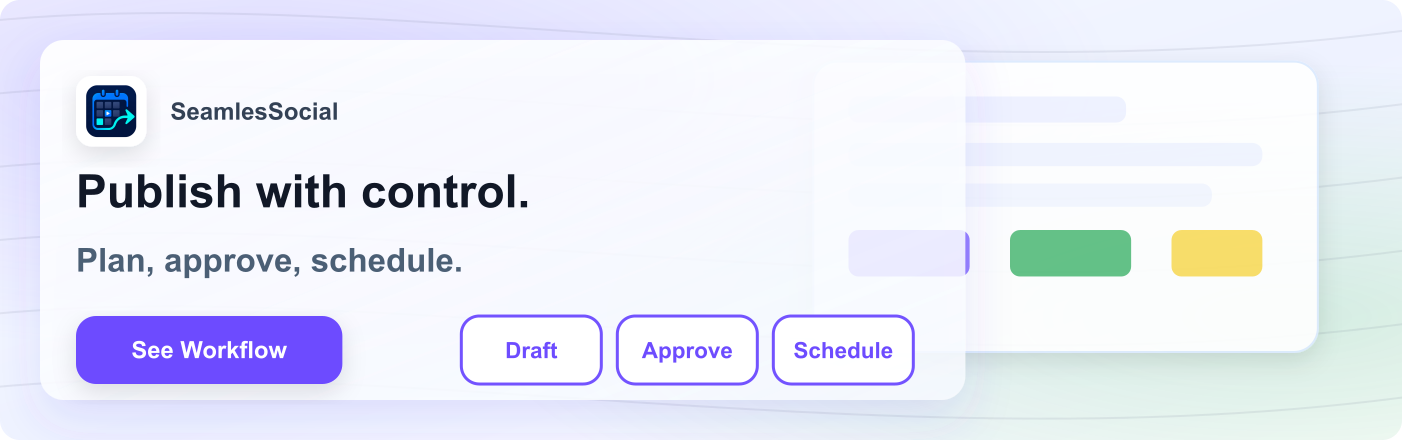 SeamlesSocial publishing queue ad