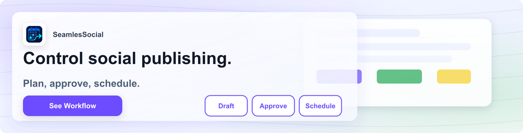 SeamlesSocial publishing queue ad
